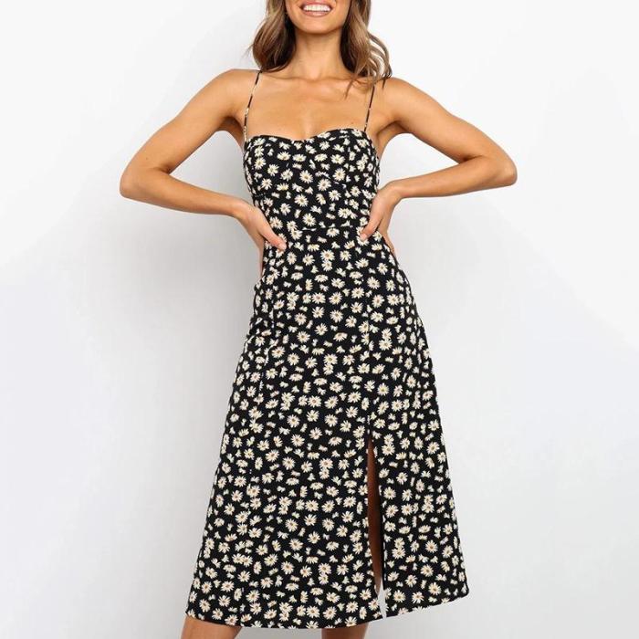 Strap Sexy Fashion Floral Backless Dress
