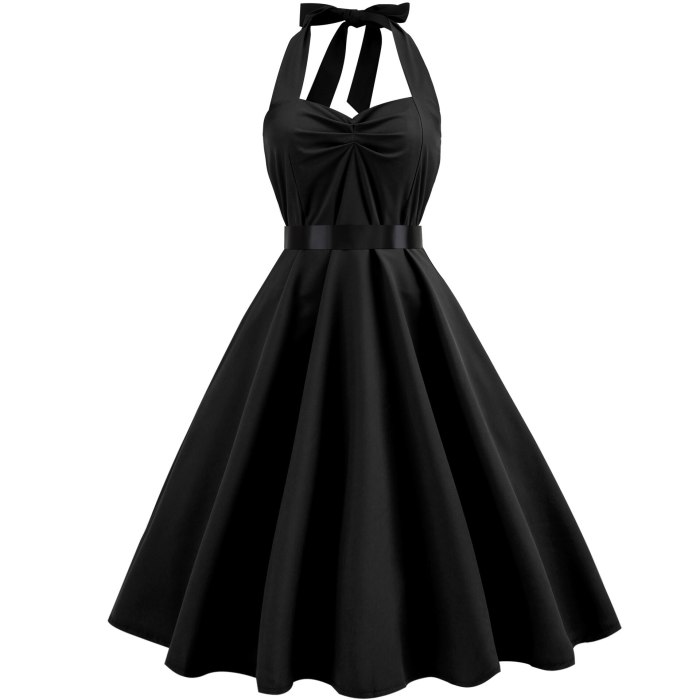 Polka Dot Retro Dress Halter Party Dress Bow Hepburn Vintage Pin Up Rockabilly Dresses Robe Plus Size Elegant Midi Dress