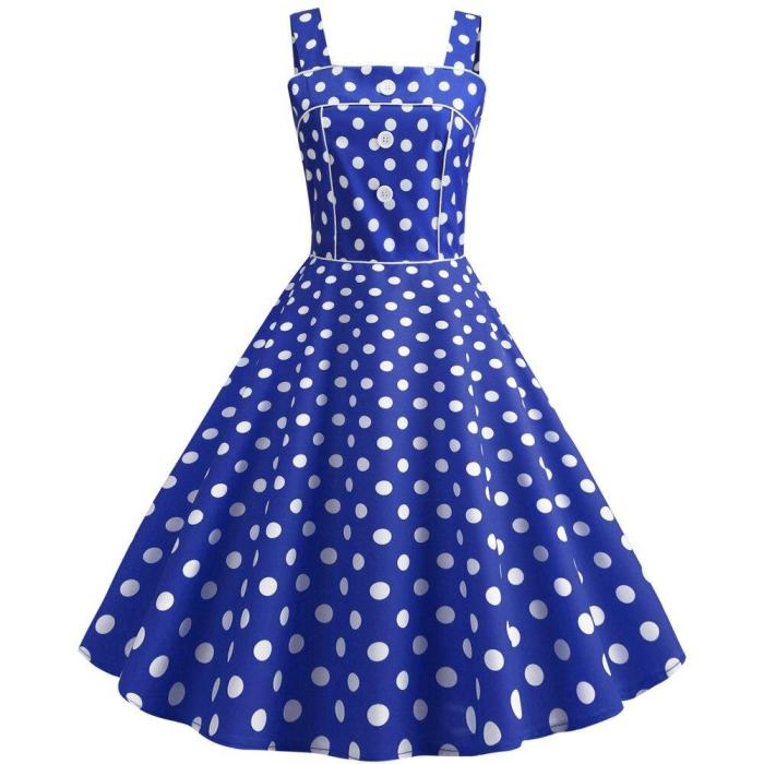 Cherry Print Vintage Dresses Summer 2020 Sleeveless Style Big Swing 1950s 60s Rockabilly Dress Big Swing Pinup Vestido