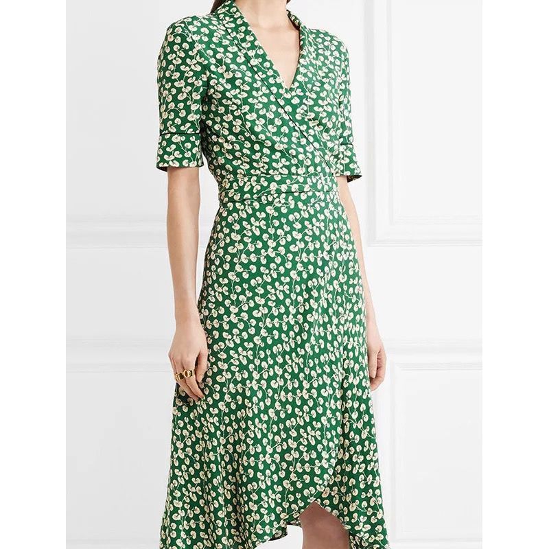 Wrap Up Summer New 2021 French Girl Floral Dress Shows Thin Temperament Slim Mid Long Dresses