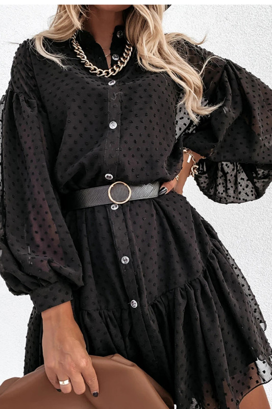 Elegant Ruffle Sleeve Party Dresses Women Petticoat Mini Dress