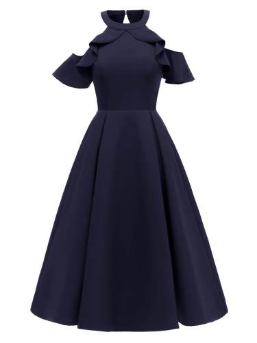 1950s Cold Shoulder Wedding Guest Dress