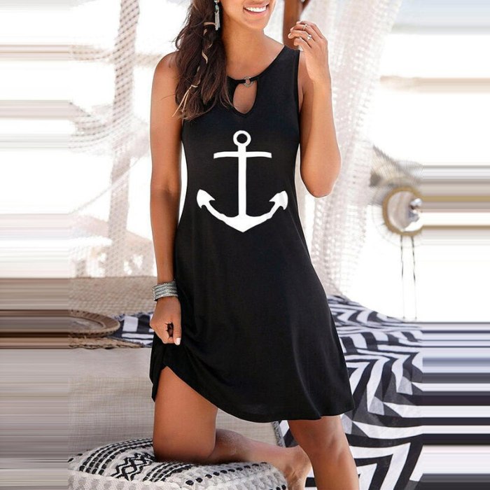 2021 New Summer Elegant Casual Women Hollow Out V Neck Printed Dress Loose Sleeveless Tank A-line Dress Slim Party Lady Vestidos