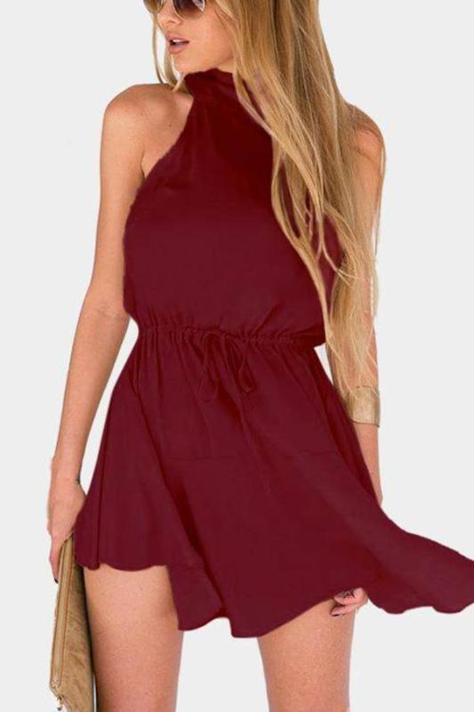 Sexy Halter Neck Sleeveless Mini Dress