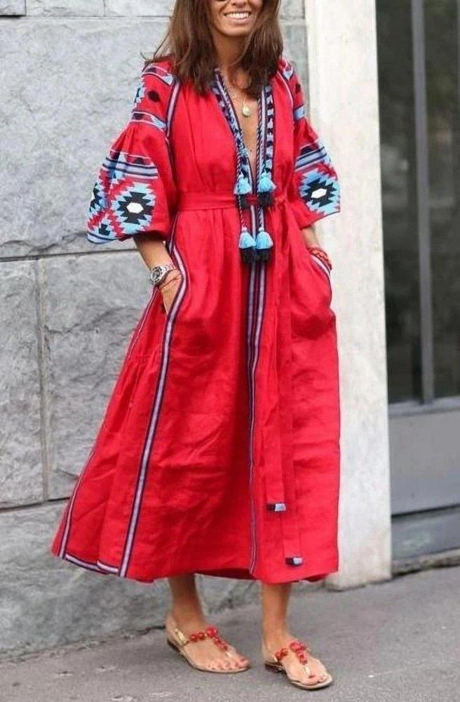 Block Sashes Wrap X-Line Dress