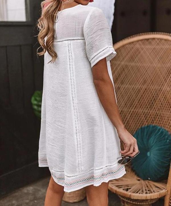 Dreaming Of Summer Print Dress In White