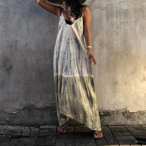 Spaghetti Straps Sleeveless Beach Maxi Dress