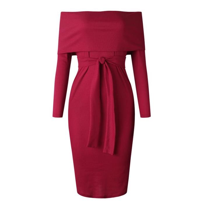 Solid Color Long SLeeve Bodycon Dress