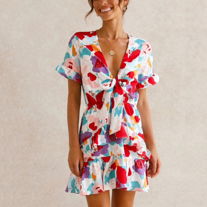 Women's Summer Bohemian Casual Floral Print Maxi Cocktail Beach Dress Sundress