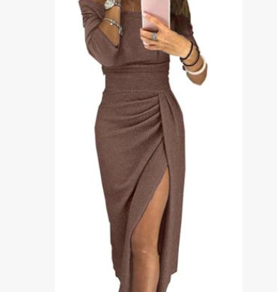 Sexy Seven-tenths Sleeves Cold Shoulder Bodycon Dress