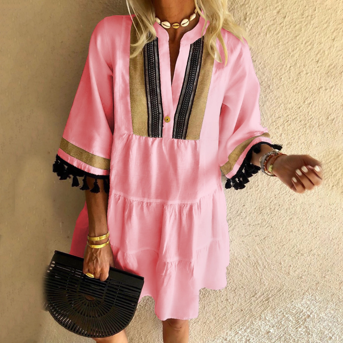 Fringed Stitching Casual Dress