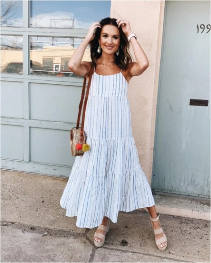 2021 Women Summer Dress Casual Striped Sleeveless Maxi Dress Loose Beach Spaghetti Strap Party Dresses Vestido De Mujer