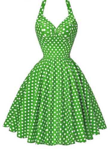 1950s Polka Dot Halter Swing Dress