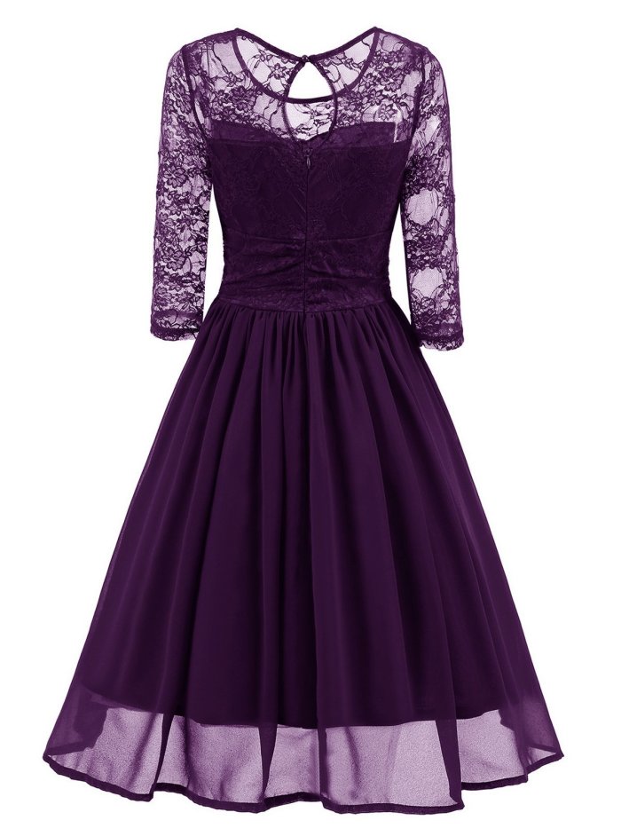 1950s Mesh Patchwork Swing Dress