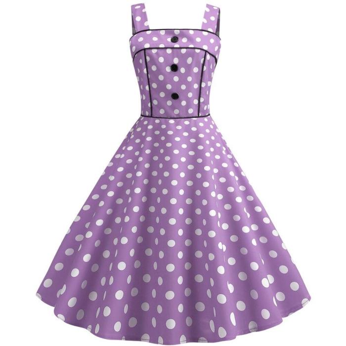 Cherry Print Vintage Dresses Summer 2020 Sleeveless Style Big Swing 1950s 60s Rockabilly Dress Big Swing Pinup Vestido
