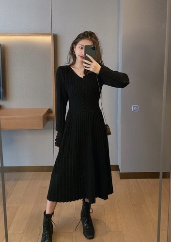 Women Casual Elegant Dress Knitted Sweater Dress