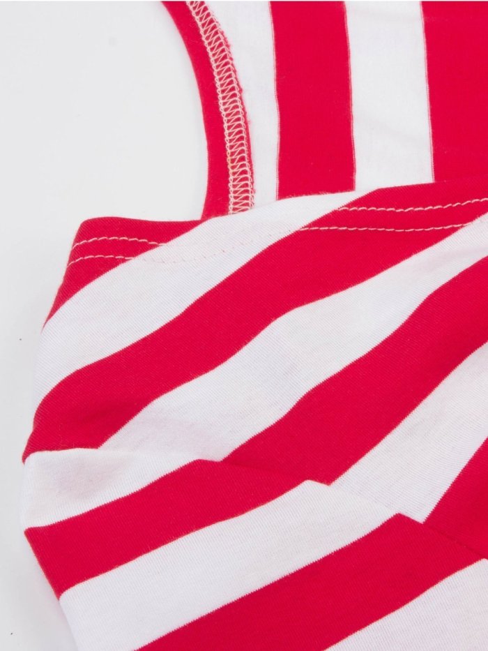 Pink 1950s Poodle Stripe Bow Dress