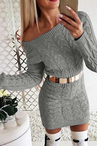 Sexy Bodycon Sweater Dress Women Casual Knitted Mini Dress