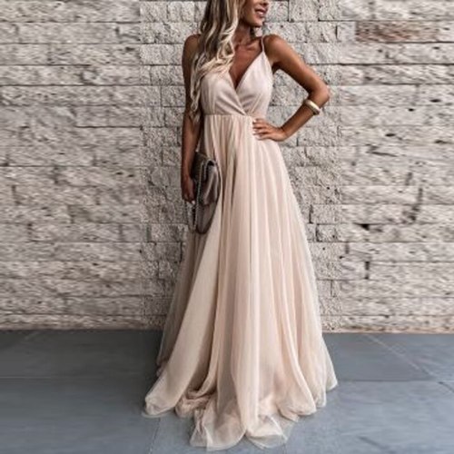 Sexy Summer Deep V Neck Solid Embroidery Wrap Party Dress Elegant Off Shoulder Sleeveless Long Dress Women Mesh Lace Maxi Dress