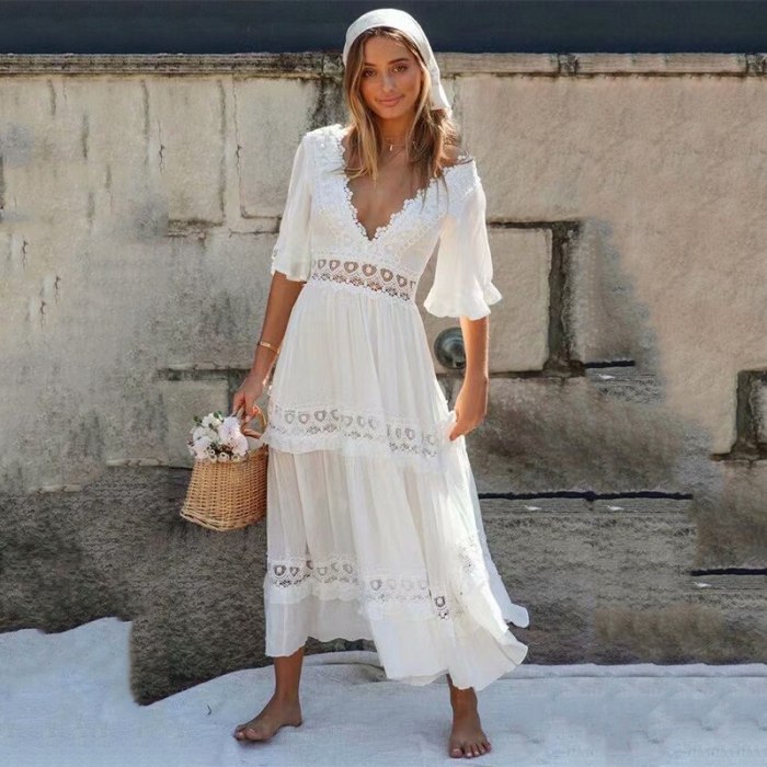 White Embroideryженское платье 2021 Ruffled Flared Sleeves Summer Dress Elegant Lace Midi Dress Hollow Out Vintage Vestidos
