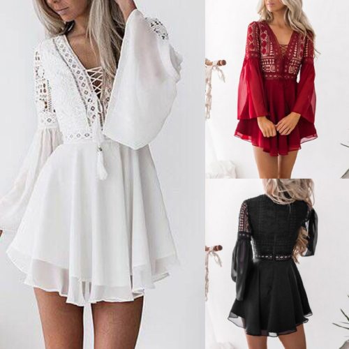 Women Lace Bodycon Cocktail Party hot Dress Female Bandage Dresses Ladies Sexy Party Long Sleeve Dress vestidos mujer verano