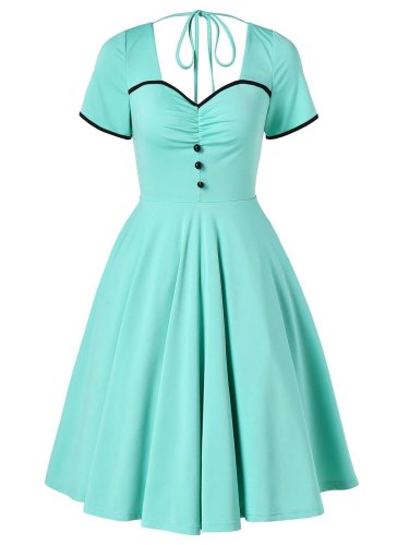 Light Green 1950s Swing Dress