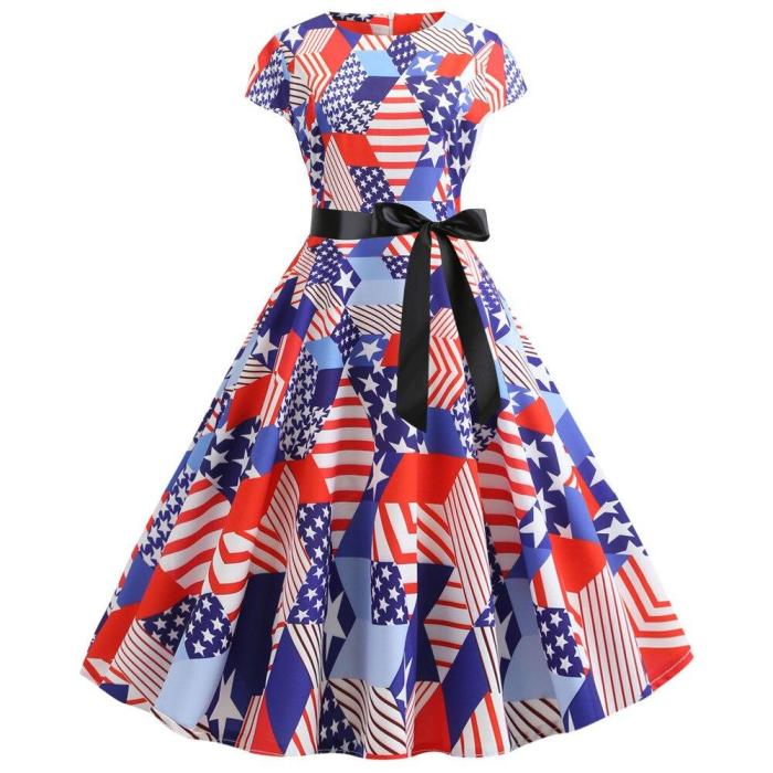 Music Note Print Summer Dress 2020 Fashion Short Sleeve Robes Vintage Pinup Rockabilly Dress Big Swing 50s 60s Party Dresses