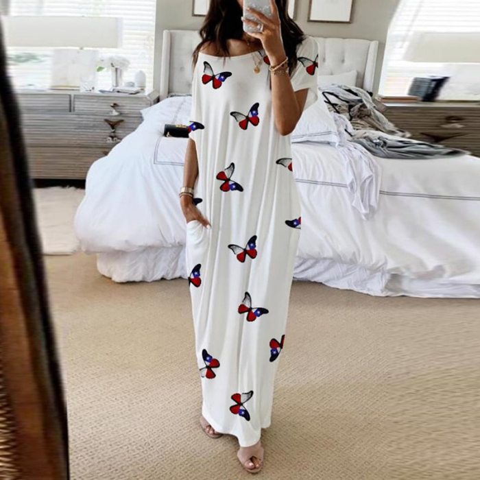 Women Loose Long Oversized Summer Plus Size Ladies African Casual Fashion Maxi Dress