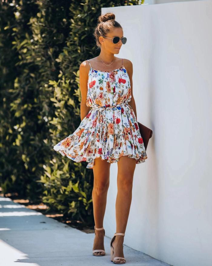 Floral Straps Mini Beach Spring Summer Clothes Dress For Women'S Vetement Femme 2021 Sukienka Sundress Vintage Casual Dress