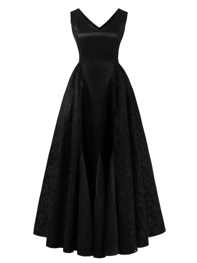 1950s Lace Maxi Plus Size Dress