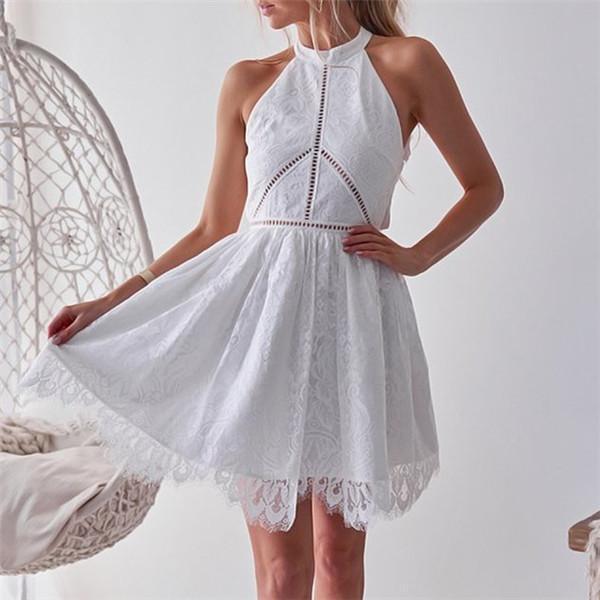 Sexy Hollow Out Backless Mini Dresses