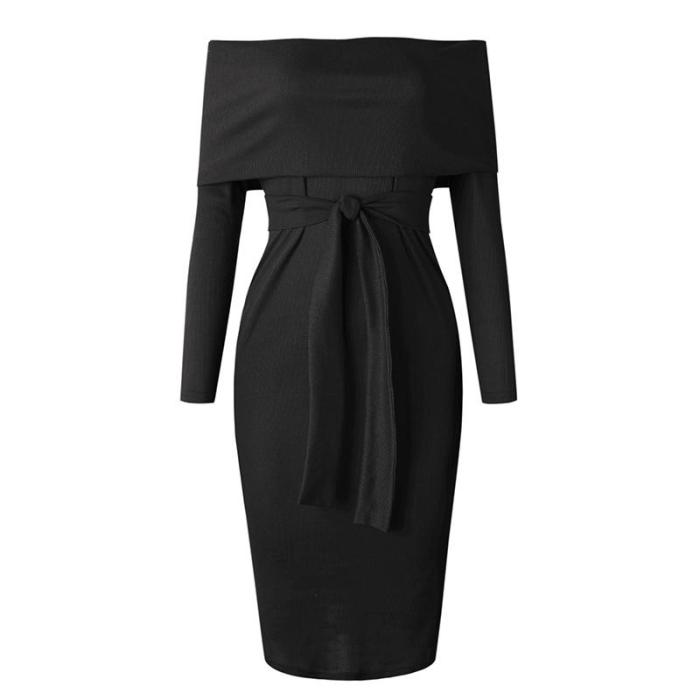Solid Color Long SLeeve Bodycon Dress