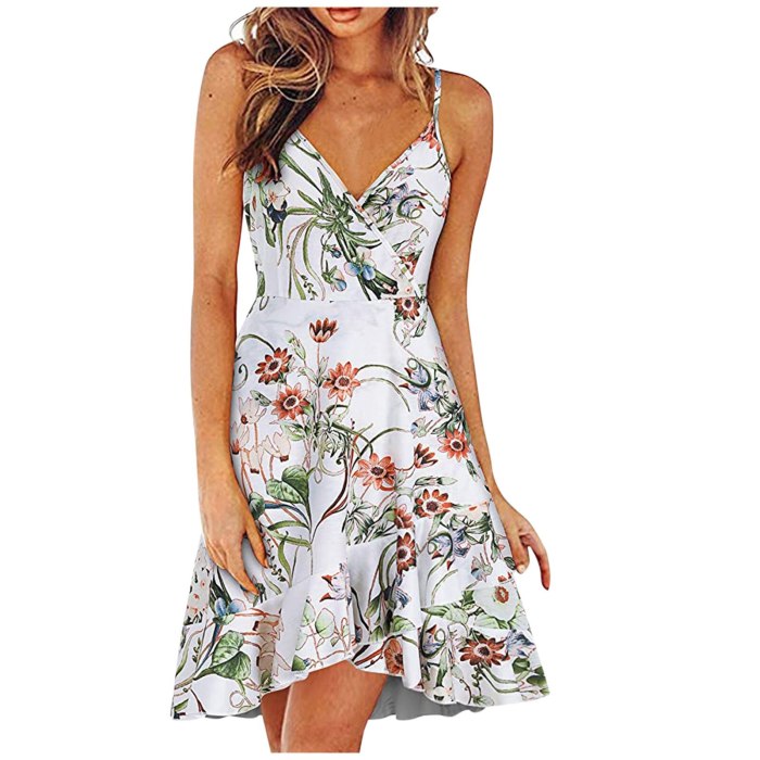 Women's Dress Sexy V-neck Printed Dleeveless Ruffled Strap Mini Dress Party Dress Plus Size Bohemia Sundress Vestidos сарафаны