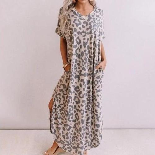 Casual Loose Short Sleeve Maxi Dress