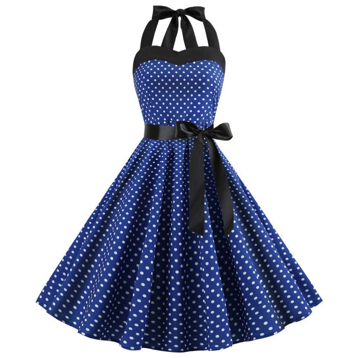 Polka Dot Retro Dress Halter Party Dress Bow Hepburn Vintage Pin Up Rockabilly Dresses Robe Plus Size Elegant Midi Dress