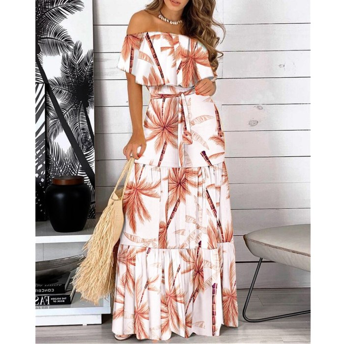 Women Summer Tropical Print Halter Backless Stacked Ruffles Dress Vacation Short Sleeve Sexy Ladies Boho Beach Dress Floral