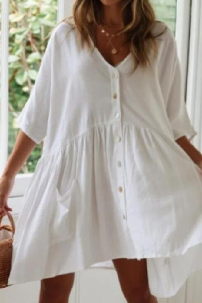 2021 Casual Summer Beach Dress White Cotton Tunic Women Beachwear Cover-ups Plus Size Sexy Pareo Beach Dress