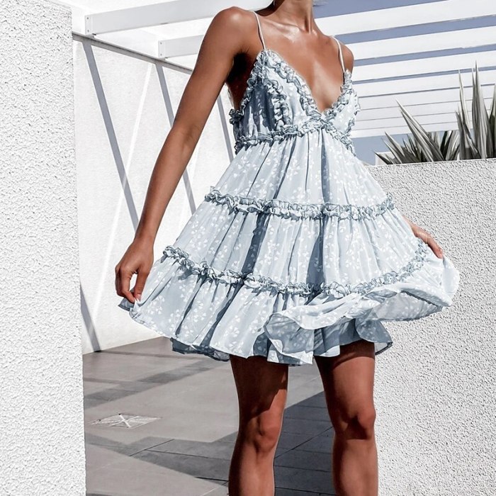 Summer Dress 2021 Fashion New Small Fresh Sweetness Loose Thin Digital Printed Sling Stitching Large Swing High Waist Dresses