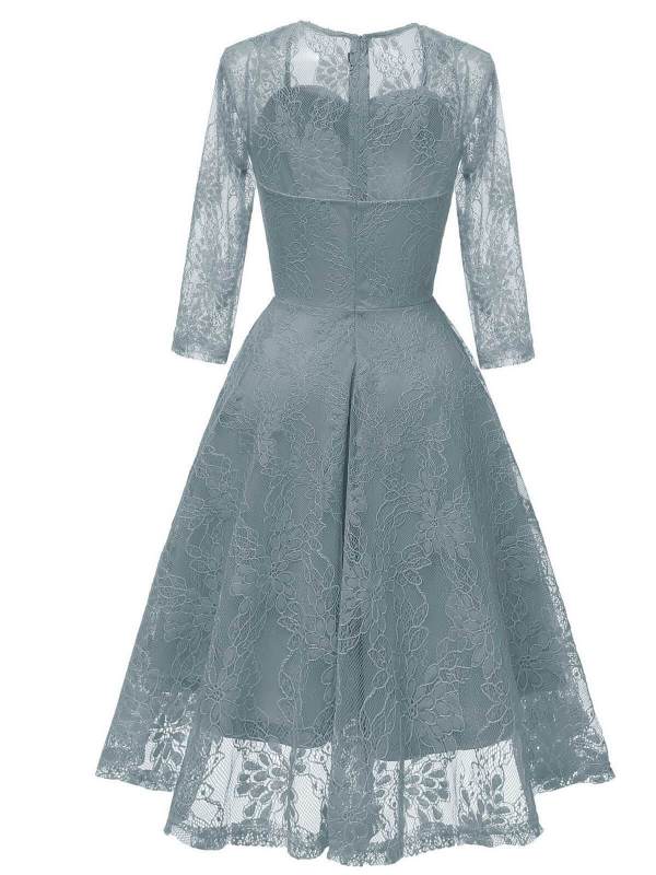 1950s Lace 3/4 Sleeve Swing Dress