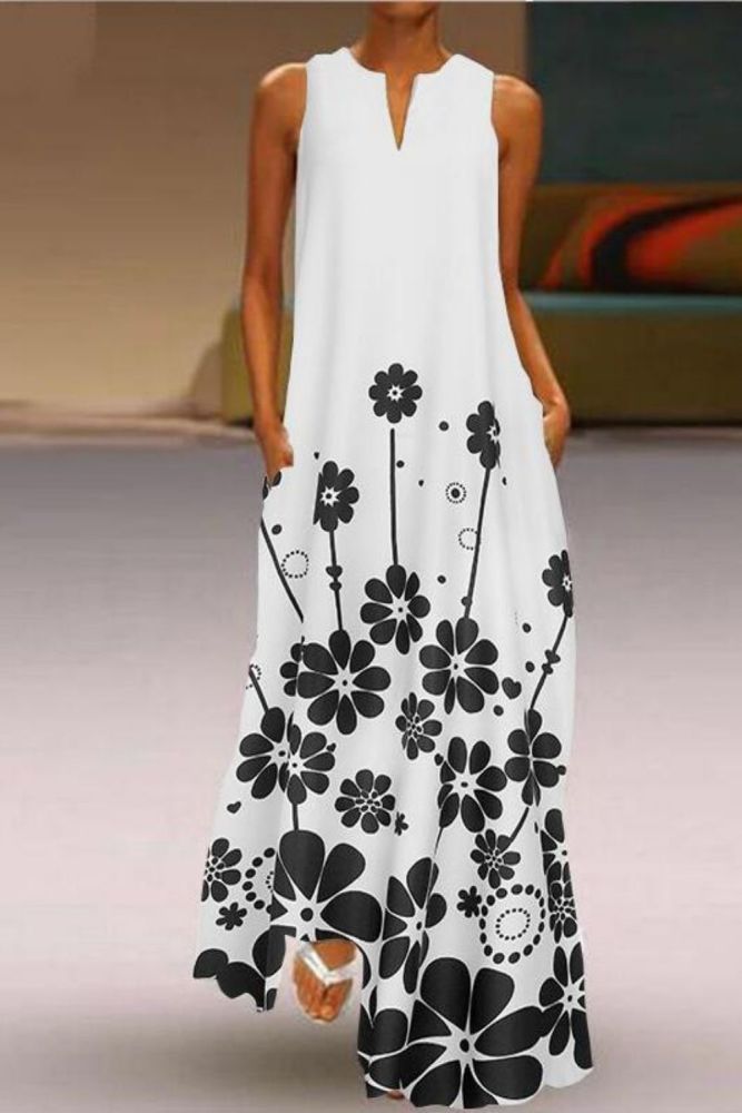 US$ 27.25 - Women's Printed Sundress Bohemian Summer Maxi Dress Pockets ...