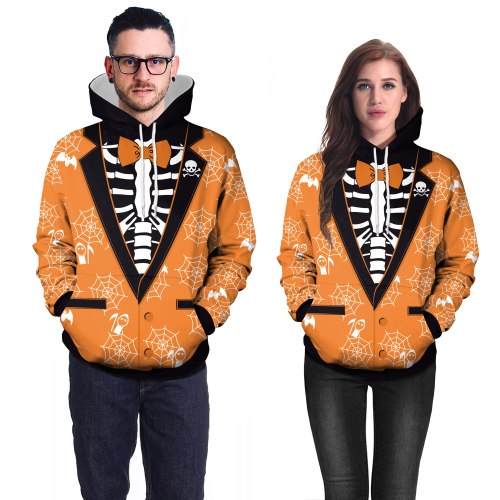 Halloween Ghost Hoodies For Autumn Winter Loose Hoodied Sweatshirt Long Sleeves 3D Skull Printed Streetwear