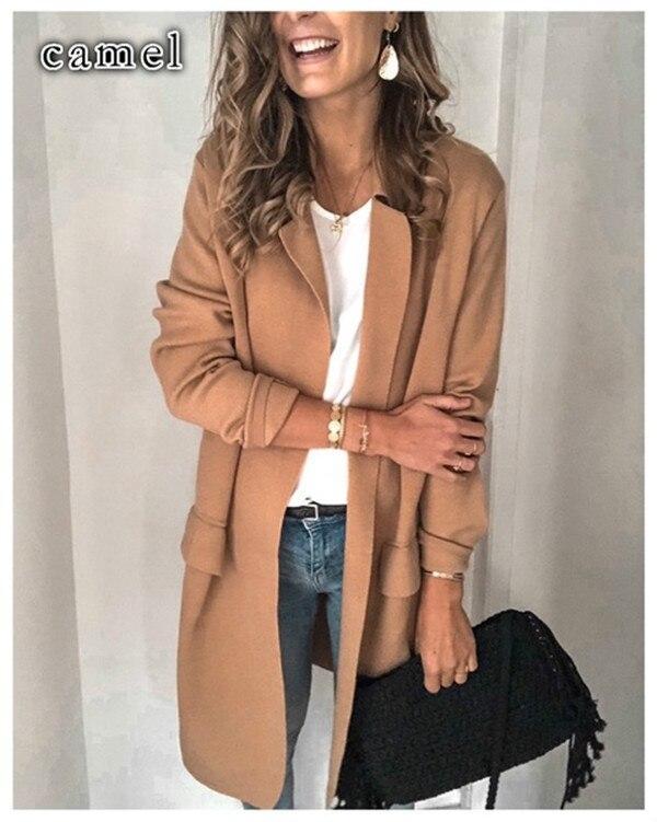 Women Elegant Jacket Slim Casual Solid Business Blazer Long Blazers Jacket Ladies Spring Autumn Suit Coat Feminino Outerwear