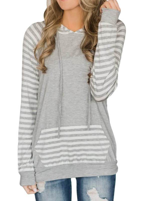 Striped Front Pocketed Hoodies