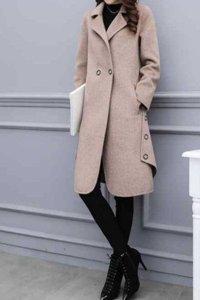 Office Lady 2021 Fashion New Autumn And Winter Warm Women's Clothing Korean Loose Size Medium Long Woolen Jacket Tweed Coats