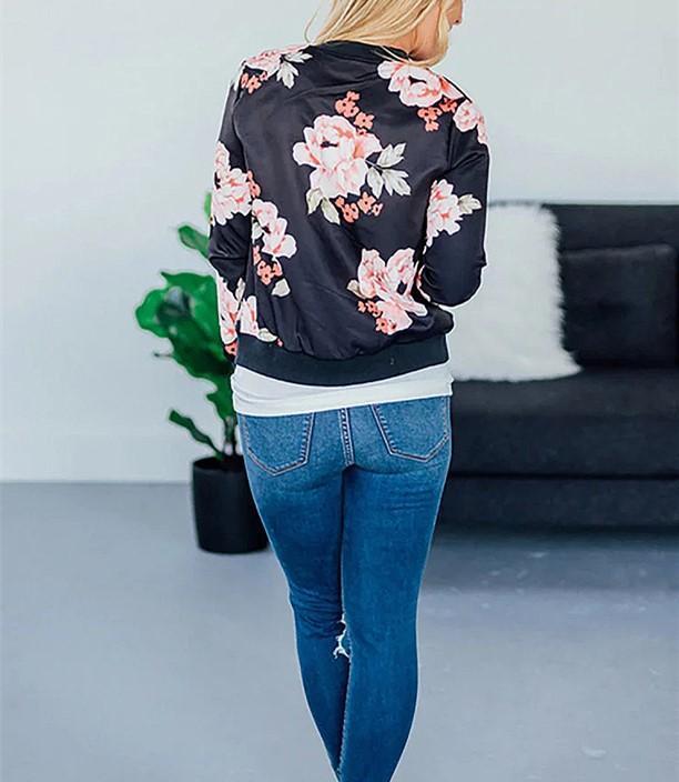 Fashion Casual Printed Bomber Jacket Loose Overcoat