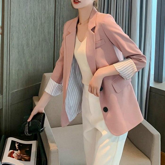 New Spring Autumn Jacket Women Blazer Fashion Business Coat Korean Long Suit Female Office Blazers Ladies Tops Blazers Mulheres