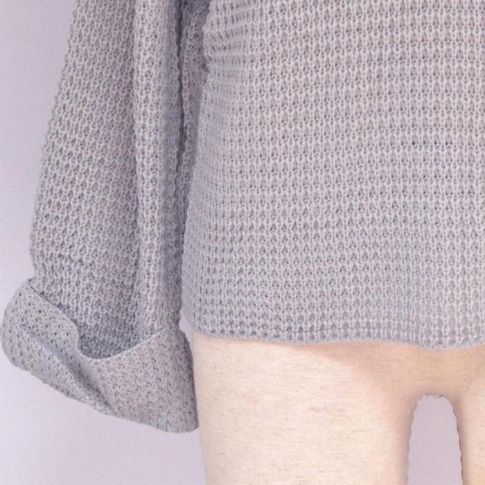 Turtleneck Bell Sleeve Crochet Sweater