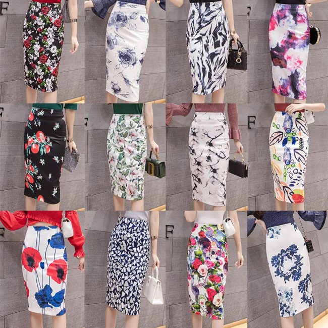 S-5XL 36 Colors Summer Women's midi Pencil skirts High Waist Slim Bodycon vintage Skirts korean jupe official store Falda Y2K
