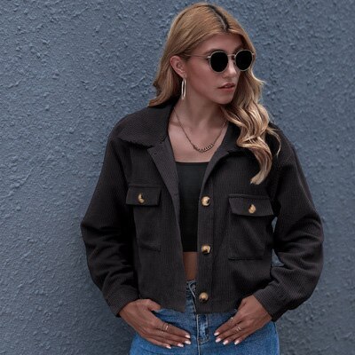 2021 Fall/WinterJacket Women's Fashion Casual Solid Color Top Coat Elegant Women's Coat Chic Coat