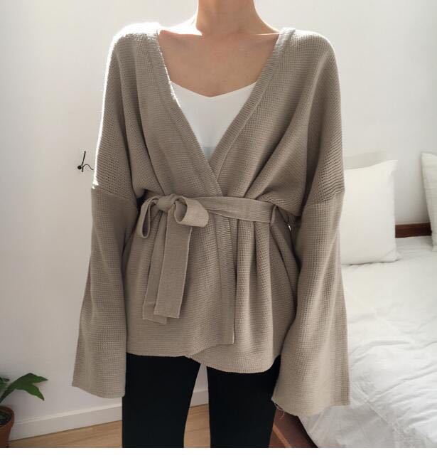 Casual Full Sleeve Loose Knitted Sweater Cardigans